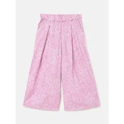 United Colors of Benetton Girls Floral Printed Pleated Pure Cotton Culottes Trousers-picture-31