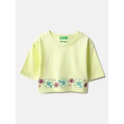 United Colors of Benetton Girls Floral Pure Cotton T-shirt-picture-54