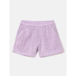 United Colors of Benetton Girls Floral Self Design Mid-Rise Shorts-picture-53