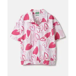 united colors of benetton Girls Heart Print Regular Fit Polo T-Shirt-picture-21