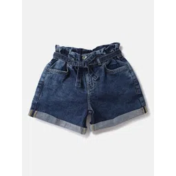 United Colors of Benetton Girls Loose Fit High-Rise Denim Shorts-picture-26
