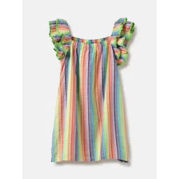 United Colors Of Benetton Girls Multicolor Cotton Regular Fit Striped Dress-picture-41