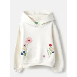 United Colors of Benetton Girls Off White Floral Print Sweatshirt-picture-14