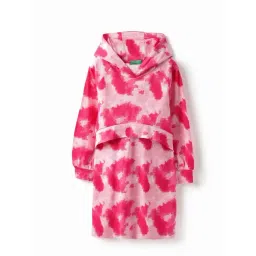 United Colors of Benetton Girls Pink Cotton Tie-Dye Dress-picture-16
