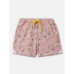 United Colors of Benetton Girls Pink Floral Printed Cotton Shorts-picture-32