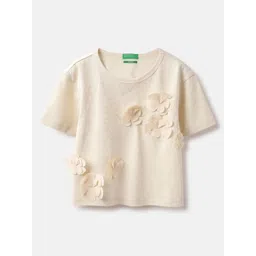 United Colors of Benetton Girls Pure Cotton Applique Boxy T-shirt-picture-44