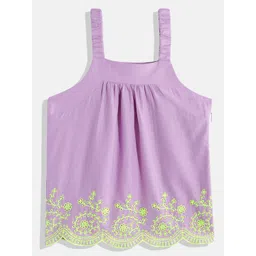 United Colors of Benetton Girls Pure Cotton Schiffli Embroidered Top-picture-15