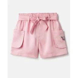 united colors of benetton Girls Regular Fit Shorts with Waist Tie-Up-picture-13