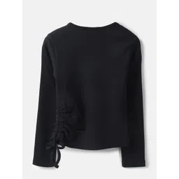 United Colors of Benetton Girls Ribbed Round Neck Cotton Top image 2