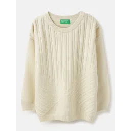 United Colors of Benetton Girls Ribbed Round Neck Woollen Pullover-picture-16