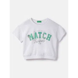 United Colors of Benetton Girls Typography Printed Round Neck Cotton T-shirt-picture-11