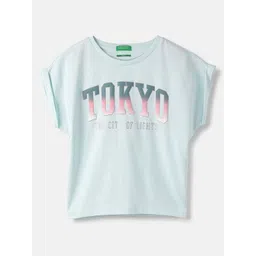 United Colors of Benetton Girls Typography Printed Round Neck Pure Cotton T-shirt-picture-14