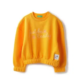 United Colors of Benetton Girls Yellow Embroidery Sweatshirt-picture-42