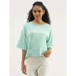 United Colors of Benetton Green Cotton Printed Top-picture-36