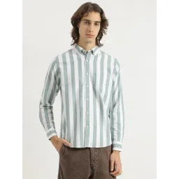 United Colors Of Benetton Green Cotton Regular Fit Striped Shirt-picture-41