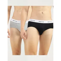 United Colors Of Benetton Grey & Black Regular Fit Briefs - Pack Of 2-picture-25