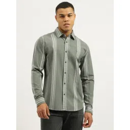 United Colors Of Benetton Grey Cotton Regular Fit Striped Shirt-picture-28
