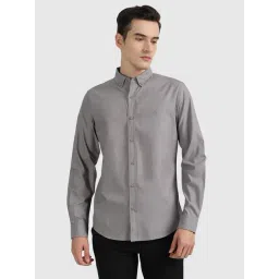 United Colors of Benetton Grey Cotton Slim Fit Shirt-picture-44