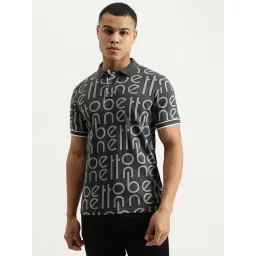 United Colors Of Benetton Grey Pure Cotton Regular Fit Printed Polo T-Shirt-picture-33