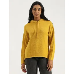 United Colors of Benetton Hooded Neck Solid Fuzzy Tricot Sweatshirt-picture-33