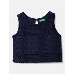 United Colors of Benetton Infant Girls Lace Inserts Sleeveless Cotton Top-picture-43