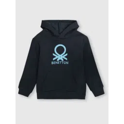 United Colors of Benetton Kids Navy Logo Print Hoodie-picture-20
