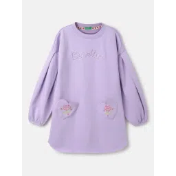 United Colors of Benetton Kids Purple Solid Full Sleeves Dress-picture-12