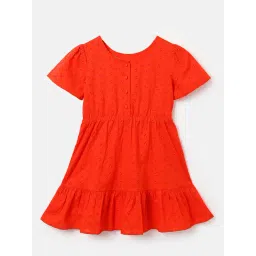 United Colors of Benetton Kids Red Self Design Dress-picture-11