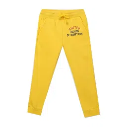 United Colors of Benetton Kids Yellow Logo Print Joggers-picture-32