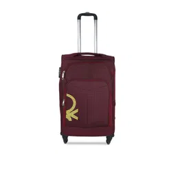 United Colors of Benetton Maroon Medium Trolley Bag image 1