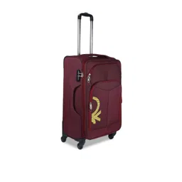United Colors of Benetton Maroon Medium Trolley Bag image 4