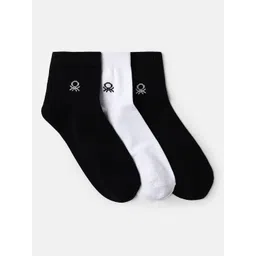 United Colors of Benetton Men Pack Of 3 Solid Ankle-Length Socks-picture-26
