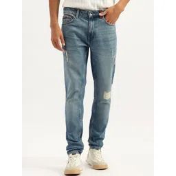 United Colors of Benetton Men Skinny Fit Mid-Rise Mildly Distressed Light Fade Jeans-picture-25