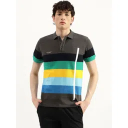 United Colors of Benetton Men Striped Polo Collar Pure Cotton T-shirt-picture-26