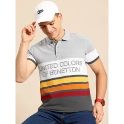 United Colors of Benetton Men Striped Polo Collar T-shirt-picture-28