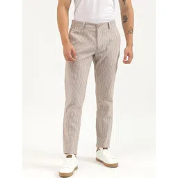 United Colors of Benetton Men Striped Relaxed Fit Mid-Rise Cotton Chinos Trousers-picture-21