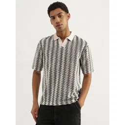 United Colors of Benetton Men Striped Self Design Oversized T-shirt-picture-10