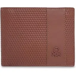 united colors of benetton Men's Leather Wallet Rutland - Dark Tan | Global Coin Wallet with RFID Protection, Multiple Card Slots | Coin Pocket | Bi-Fold Purse for Men | Ideal for Gifting-picture-22