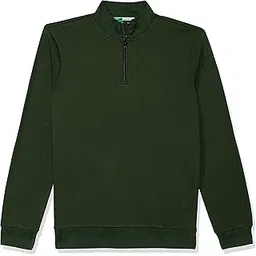 united colors of benetton Men's Solid Slim Fit Tshirts (3019J7120I_Olive XL)-picture-53