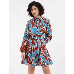 United Colors of Benetton Multicolor Regular Fit Abstract Shirt Dress-picture-11