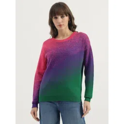 United Colors Of Benetton Multicoloured Cotton Regular Fit Ombre Sweatshirt-picture-30
