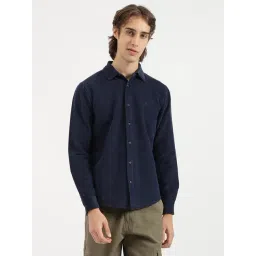 United Colors of Benetton Navy Blue Regular Fit Solid Shirt-picture-15