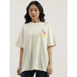 United Colors Of Benetton Off White Cotton Regular Fit Printed T-Shirt-picture-28