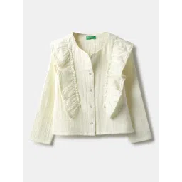 United Colors Of Benetton Off White Regular Fit Textured Top-picture-12