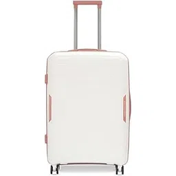 united colors of benetton Polypropylene Unisex Opal Hard 8 Wheels Double Spinner Luggage - White, 67CM Mid Trolley Bag,Large-picture-53