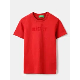 United Colors Of Benetton Red Cotton Regular Fit Logo Printed T-Shirt-picture-42