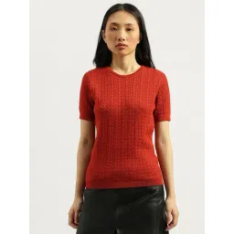 United Colors Of Benetton Red Pure Cotton Woven Design Top-picture-40