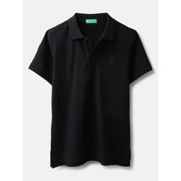 United Colors of Benetton Regular Fit Polo Neck Textured T-Shirt-picture-30