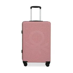 United Colors of Benetton Rose Pink Glide Textured Large Hard Sided Checked Luggage-picture-30