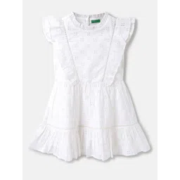 United Colors of Benetton Schiffli Fit & Flare Cotton Dress-picture-11
